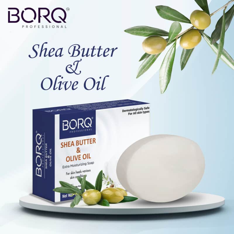 BORQ Shea Butter & Olive Oil Goat Milk Extra Moisturizing Bath Soap 100gm | For skin heals various skin conditions | No Parabens, No Harmful Chemicals | for All Skin Type - Image 3