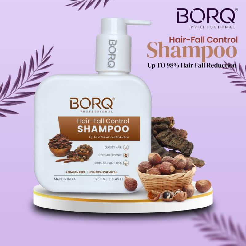 BORQ Hair-Fall Control Hair Shampoo 250ml | For Reduces hair fall and breakage  | Up to 98% Hair Fall Reduction | No Parabens, No Harmful Chemicals | For All Hair types | For Man & Women - Image 3
