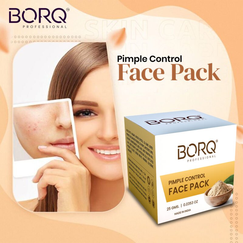 BORQ Pimple Control Face Pack | Helps In Clear Pimple-Free Skin & Controls Excess Oil | Anti Pimple And Oil Control | It Reduces Acne Scars and Oily Skin | for Man & Women | 25gm - Image 3