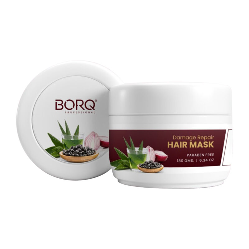 BORQ Hair Mask for Dry & Damaged Hair | Controls Frizzy Hair | Repairing Dehydrated & Dull Hair | No Parabens, No Harmful Chemicals | Suitable for All Hair Types | for Man & Women | 180gm