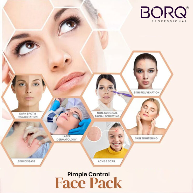 BORQ Pimple Control Face Pack | Helps In Clear Pimple-Free Skin & Controls Excess Oil | Anti Pimple And Oil Control | It Reduces Acne Scars and Oily Skin | for Man & Women | 25gm - Image 4