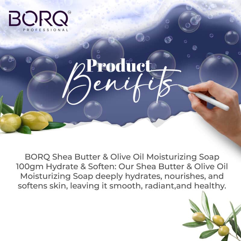 BORQ Shea Butter & Olive Oil Goat Milk Extra Moisturizing Bath Soap 100gm | For skin heals various skin conditions | No Parabens, No Harmful Chemicals | for All Skin Type - Image 5