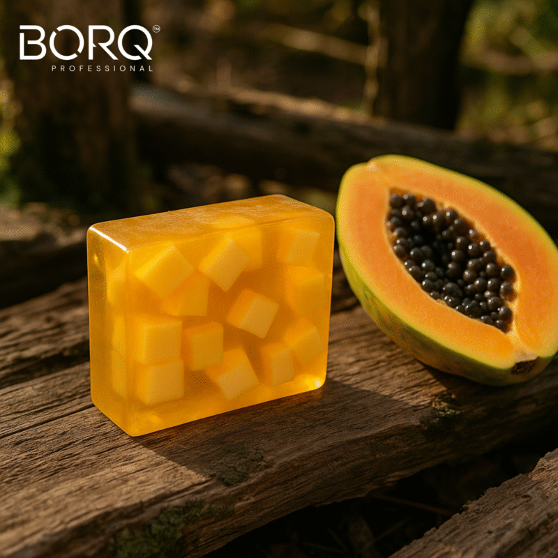 BORQ Papaya Cube Handmade Glycerin Bath Soap 100gm | for enriched radiant and healthy skin | 98% Pure Glycerin & Natural Oils | No Parabens, No Harmful Chemicals | for All Skin Type - Image 4